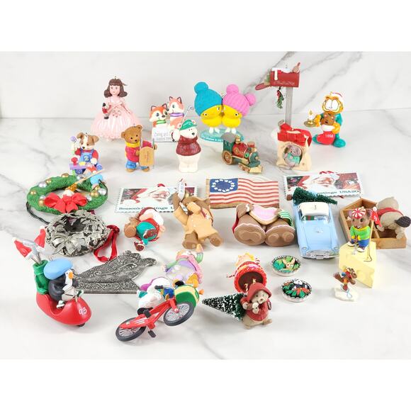 Hallmark Tree Christmas Ornament Lot x30 Figurine Holiday Decor Resin Pewter - Picture 6 of 16